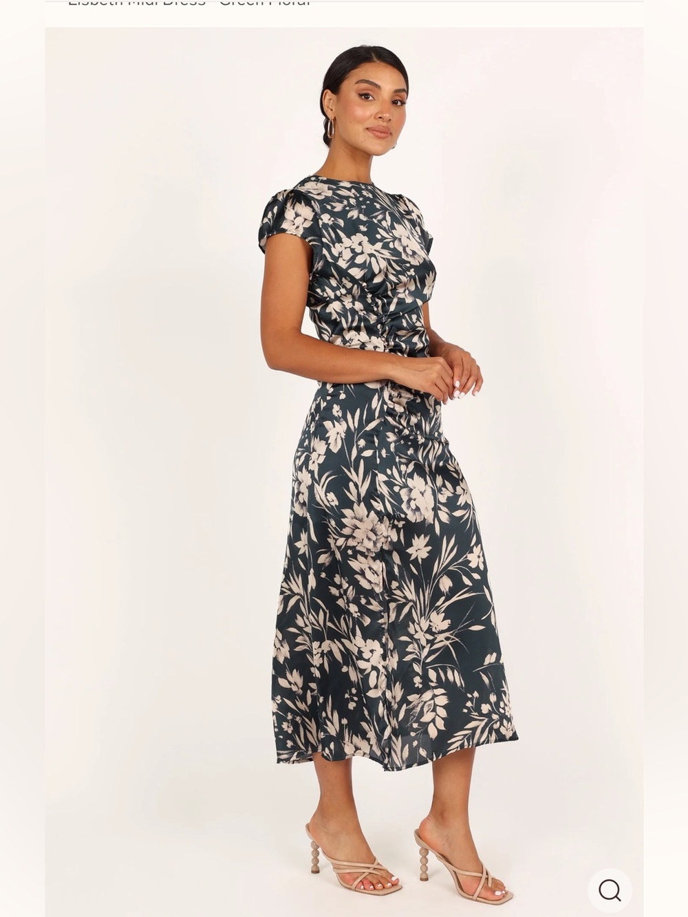 Petal & Pup Navy Midi Dress with Cream Floral Pattern NWOT - Picture 4 of 4